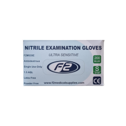 F2 Nitrile Examination Gloves (200) - SMALL